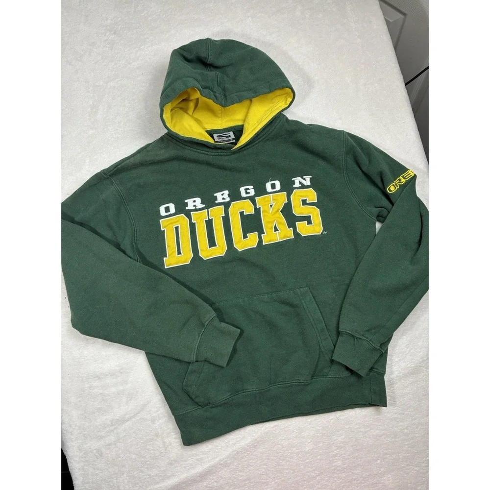 Vintage 90s University Of Oregon Ducks Pullover Hoodie Spellout Boxy Fit Small